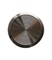 Noppe aus Edelstahl 25mm Durchmesser, mit Kreismuster auch auf Rand